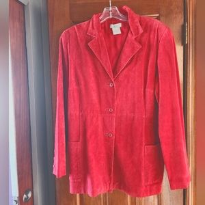 real  suede blazer womens vintage red Wine.blazer.Sz 12 Pit 21.New Condition